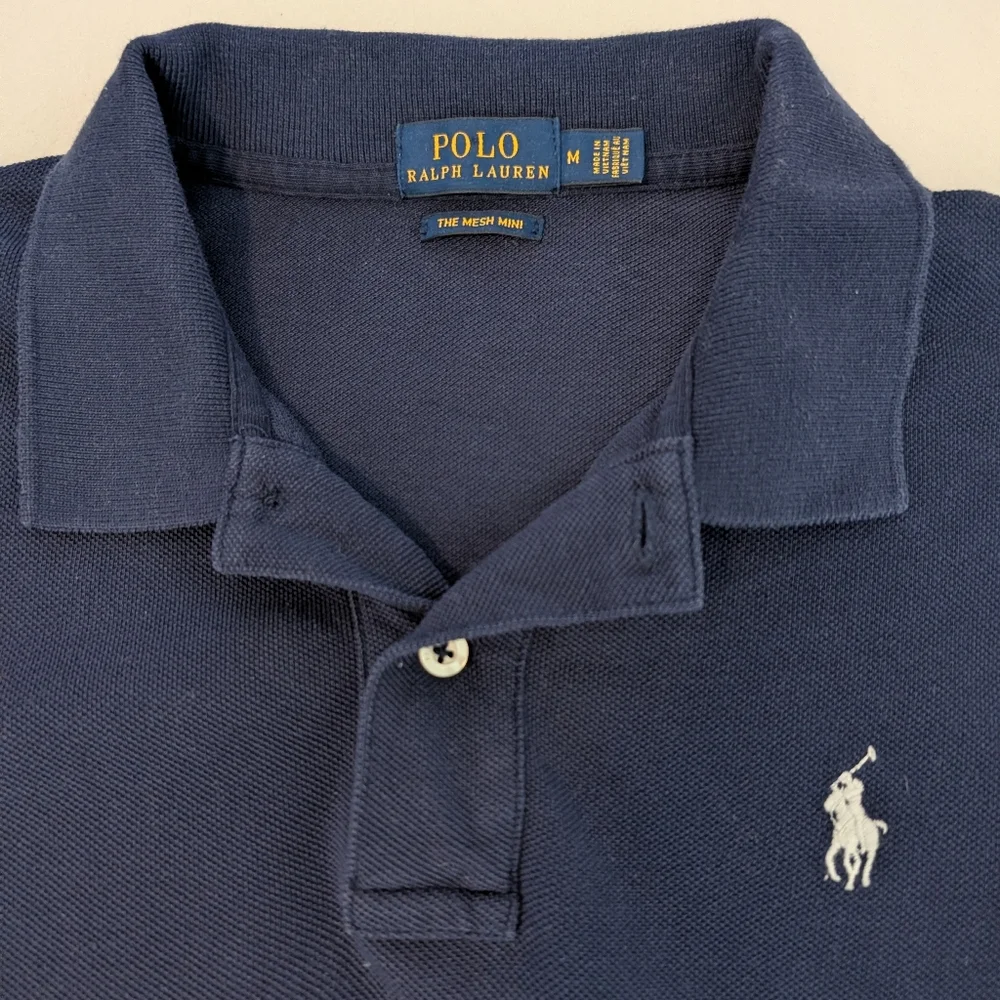 POLO Ralph Lauren Mini Mesh Navy Blue Polo Dress Preppy Sz M - Picture 7 of 11
